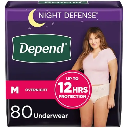 Bladder Leak Underwear, Overnight, Medium (80 Count)