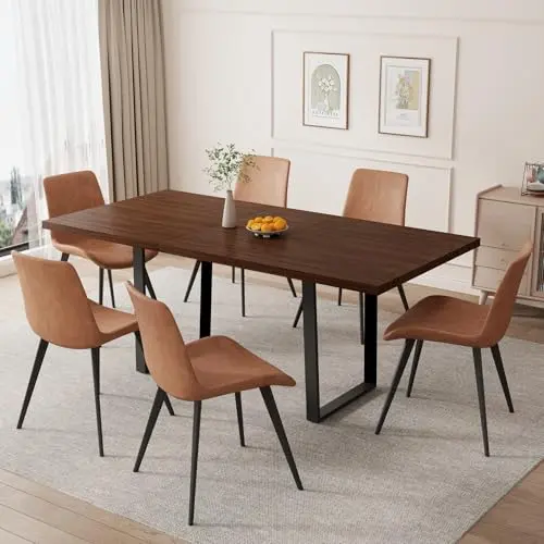 Expandable Table, 6 Upholstered Chairs