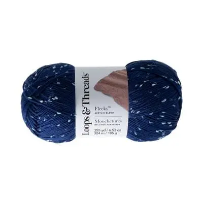 Loops & Threads Flecks yarn in Dark Blue color