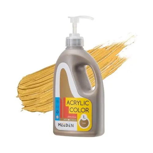 MEEDEN metallic gold acrylic paint with pump lid