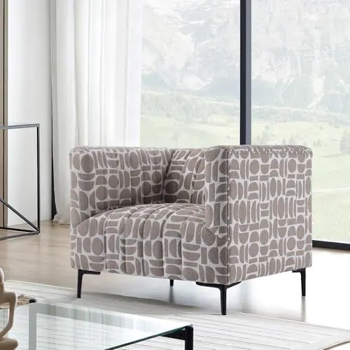 Boucle Upholstered Wide Single Sofa
