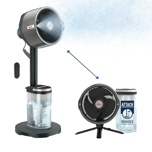Portable Cordless Misting Fan, Pedestal/Tabletop