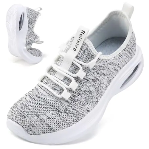 Extra Wide Air Cushion Road Runner, Light Gray White