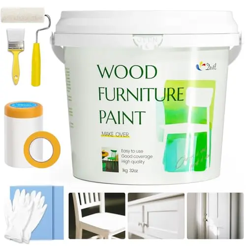 DWIL Wood Furniture Paint in white color 32oz size with tools