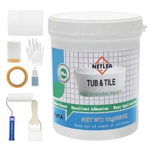 NetLea tub and tile refinishing kit for fiberglass and ceramic surfaces