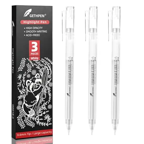 GETHPEN white gel pens set with fine points for drawing
