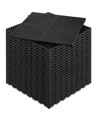 24-Pack Heavy-Duty Non-Slip Tiles, Black