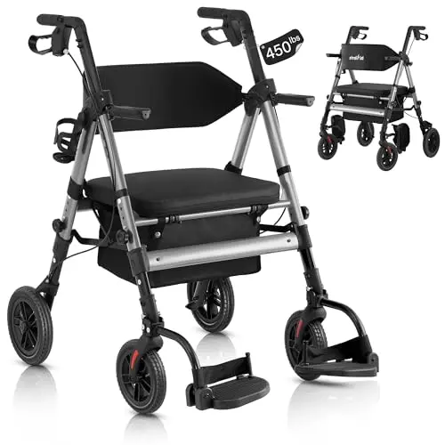 Heavy Duty, 450lbs Capacity, Transport Chair Combo