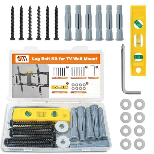 Lag bolt & anchor kit for stud/concrete mounting