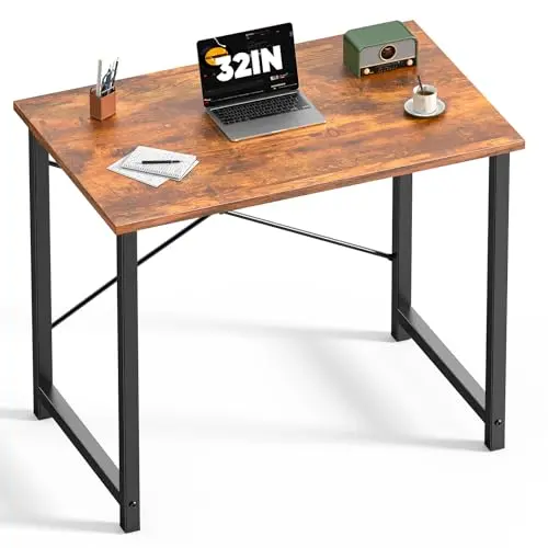 32' Modern Writing/Study Table, Wood Brown