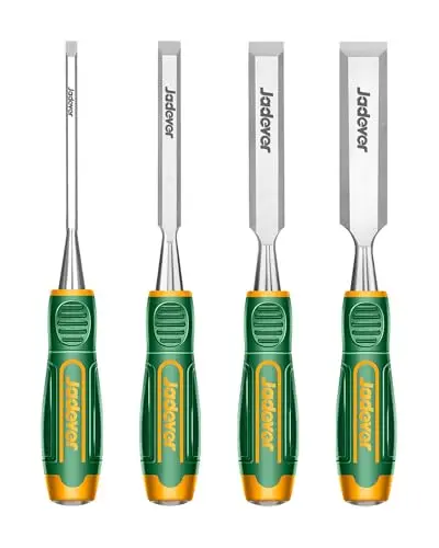 Jadever compact wood chisels with wooden handles