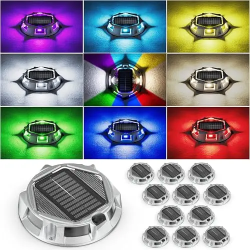 12 Pack Multi-Color IP68 Path/Driveway Lights
