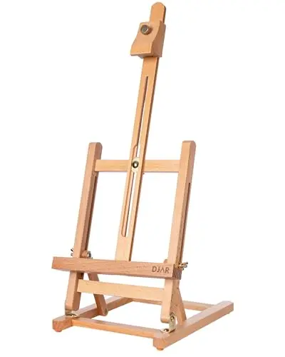 DJAR mini H-frame tabletop easel in natural wood finish