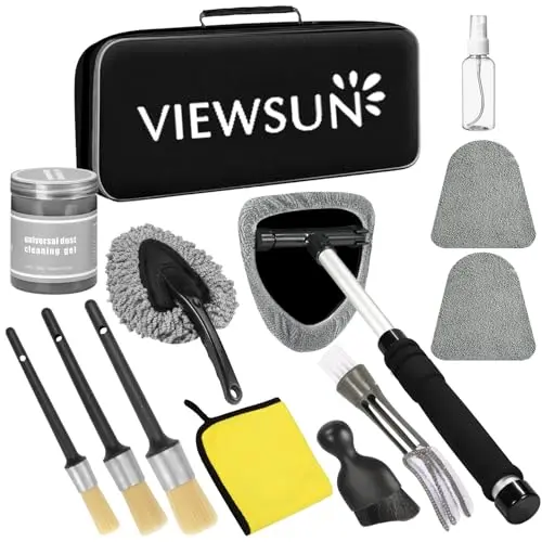 Viewsun windshield cleaner tool and detailing kit