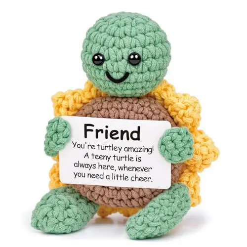 Glydein crochet turtle with sunflower shell and gift card