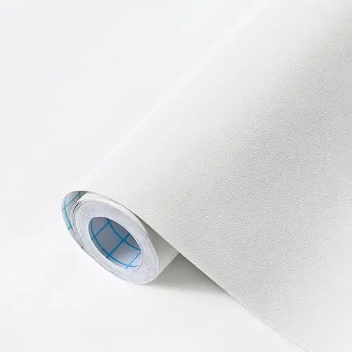 Heroad matte white contact paper applied to a bathroom vanity