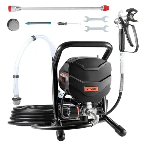 VEVOR 650W airless paint sprayer with adjustable flow for cabinet detailing
