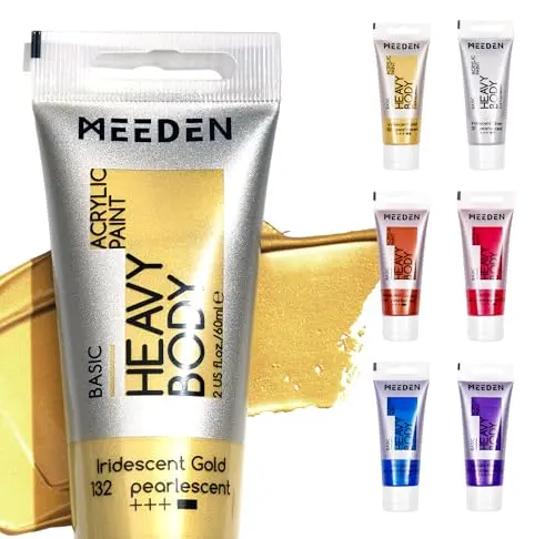MEEDEN Metallic Acrylic Paint set with 6 colors in tubes