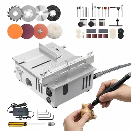 MIMYTH mini table saw with multiple blades for crafting and modeling