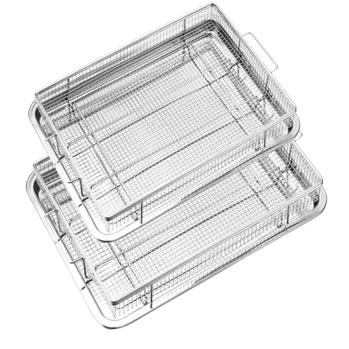 2 Baskets + 2 Pans, Nonstick Steel Set