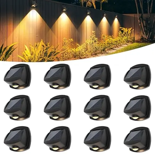 12 Pack 3-Color Waterproof Fence & Step Lights