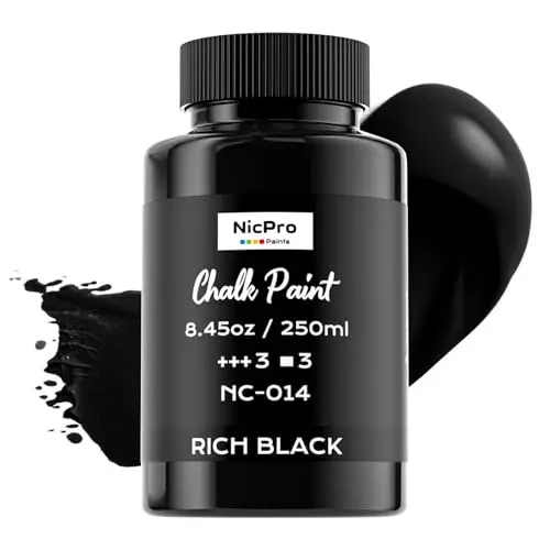 Nicpro Black Chalk Paint bottle for wood furniture
