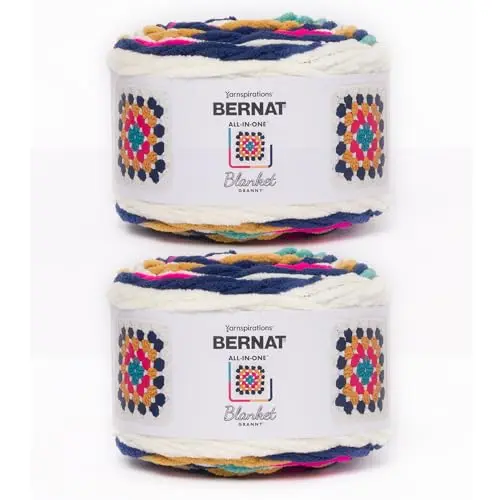 Bernat Blanket Granny Square yarn in Retro Pop color