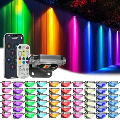 60 Pack RGBIC Smart Wired Deck/Fence Lights