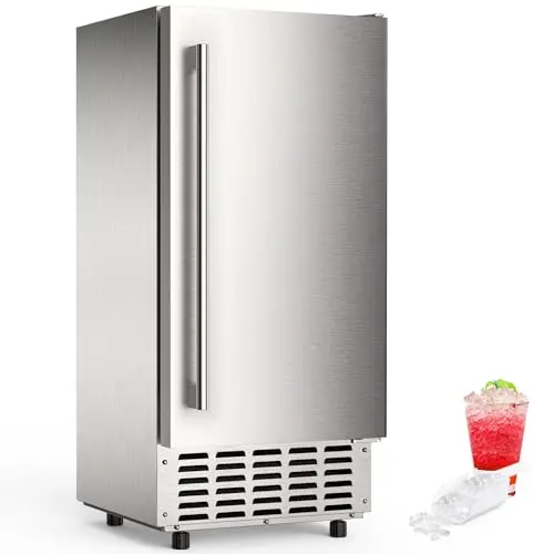Electactic undercounter nugget ice maker with LCD panel and stainless steel door