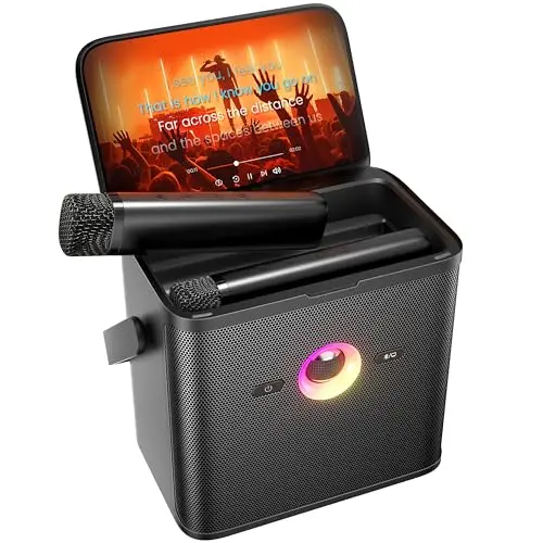 Compact Karaoke System w/ Display & EQ Mics