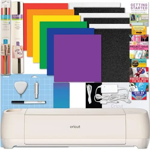 Cricut Explore 4 cutting machine with vinyl and iron-on materials bundle