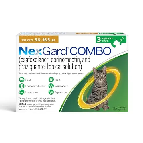 3-Month Flea, Tick & Heartworm Prevention for Cats