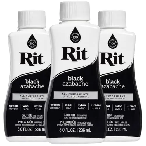 Rit All-Purpose Liquid Dye in Black three-pack bottles