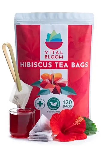 120 Bags, 100% Hibiscus, Bamboo Tongs
