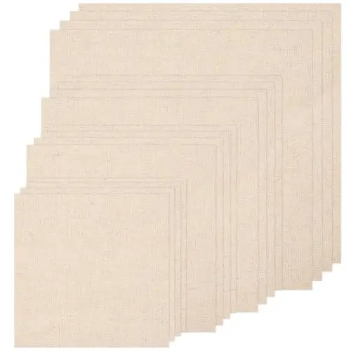 Nitelemn beige linen embroidery squares variety pack