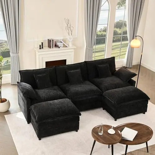 108" Chenille, Black, Extra Firm