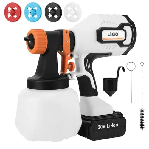 LIGO cordless paint sprayer with battery and multiple nozzles