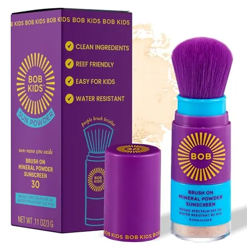 Brush-on powder sunscreen for easy touch-ups