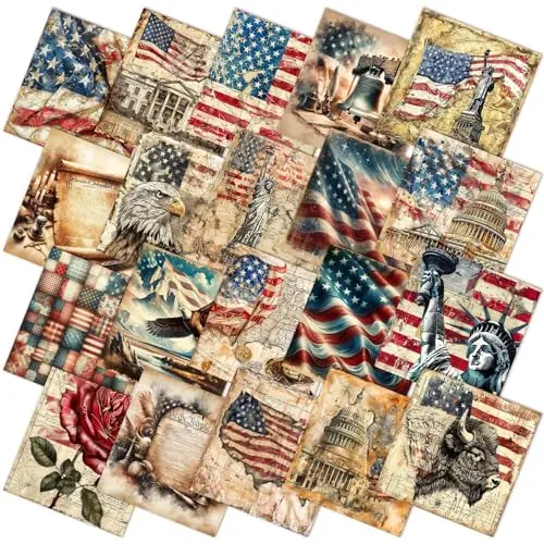 Vintage-style polyester fabric squares for nostalgic flag projects