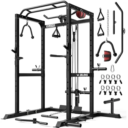 Heavy-Duty Power Rack w/ Pulley & Attachments
