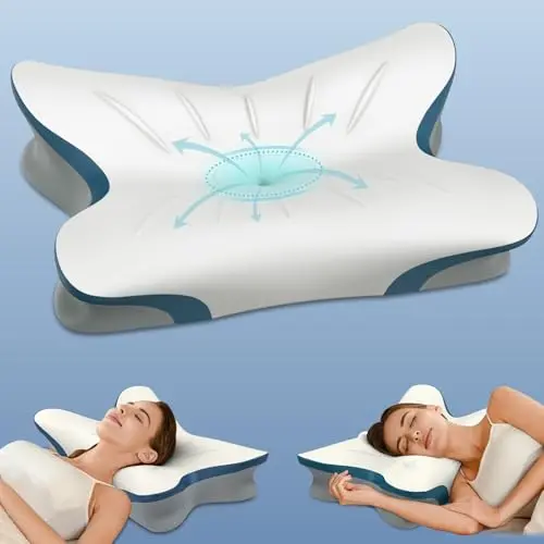 Dual-Height Contour Memory Foam with Cooling Pillowcase