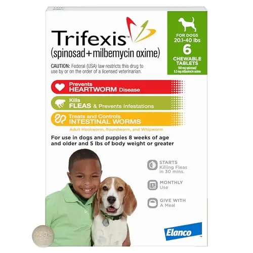 Heartworm + Flea Tablet, 20.1-40 lbs (1 Dose)