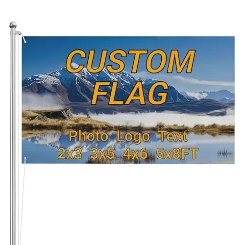JJWWAMAP custom polyester flag banner with personal design outdoors
