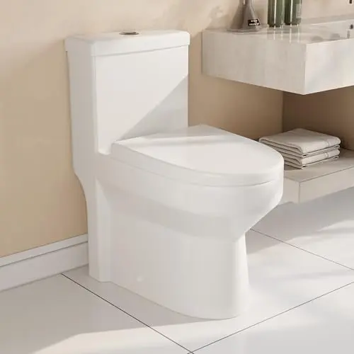 Space-Saving Dual-Flush, One-Piece