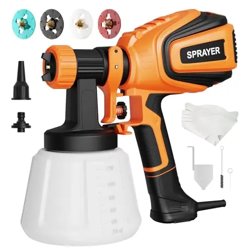 VONFORN HVLP paint sprayer with cleaning accessories for wall painting