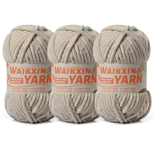 GENERIC fuzzy chenille yarn in light khaki