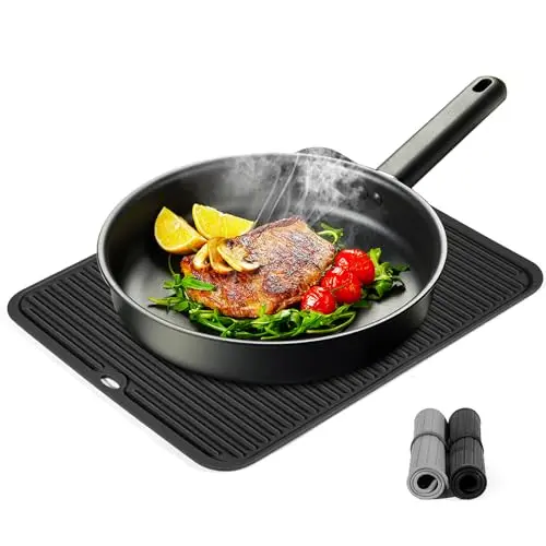 14.2" x 11" Heat Resistant Mat with Non-Slip Grooves