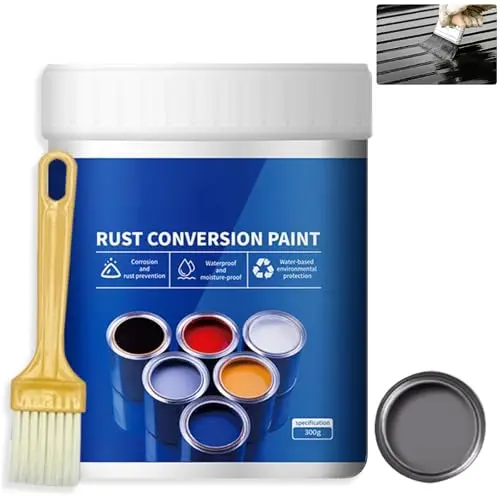 Weatherproof Rust Converter Paint in gray with included brush