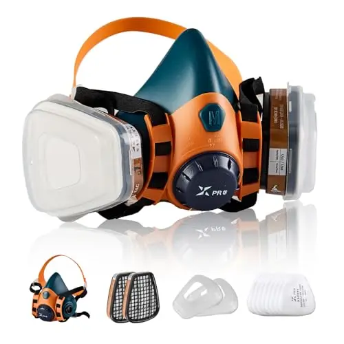 XPRO silicone half face respirator mask with filters for woodworking