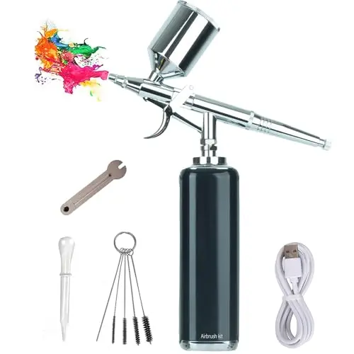 Monordeng cordless airbrush kit with ergonomic trigger design